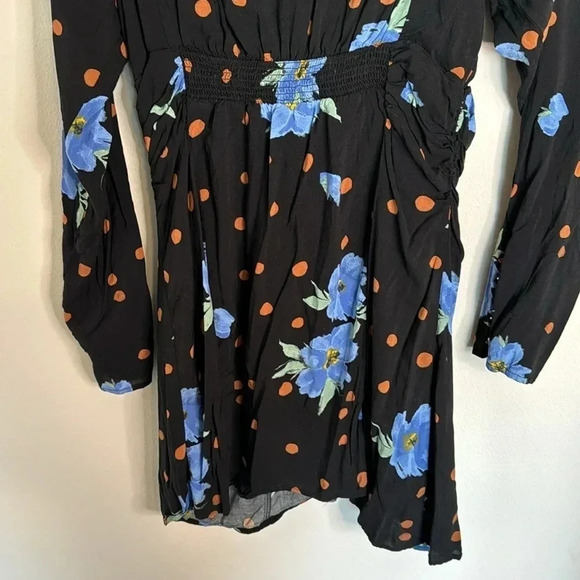 Free People Date Night Mini Dress Floral Polka Dot Size Medium - Picture 12 of 14